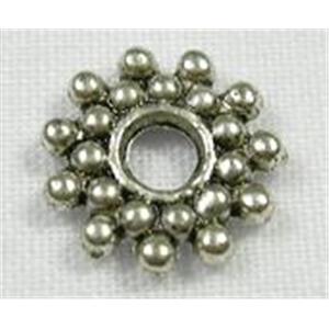 Tibetan Silver spacer beads, 9mm diameter