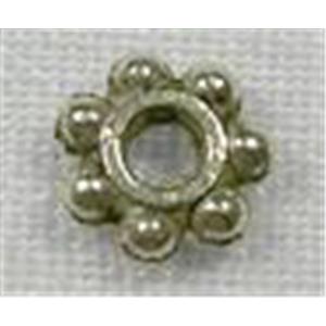 Tibetan Silver Daisy Spacer, 4mm diameter