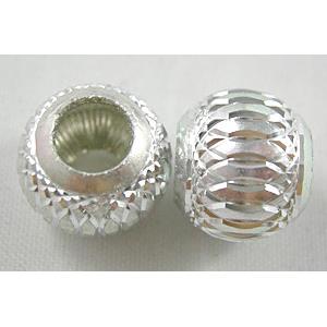 Silver Color Aluminium Spacer Beads, 14mm dia