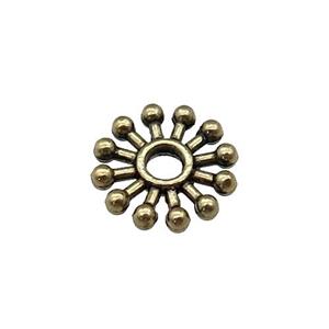 Tibetan Style Zinc Daisy Flower Spacer Beads Antique Bronze, approx 10mm