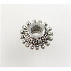 tibetan silver zinc beads, non-nickel, approx 13.5mm dia, 4mm hole