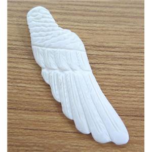 white cattle bone pendant, angel wing, approx 24-75mm