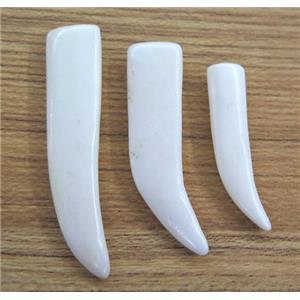 white cattle bone pendant without hole, horn, approx 10-40mm
