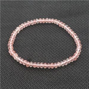 Pink Synthetic Watermelon Quartz Bracelet Stretchy, approx 4mm