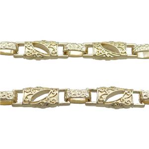 Copper Chain Gold Plated, approx 8.5-22mm, 6-10mm