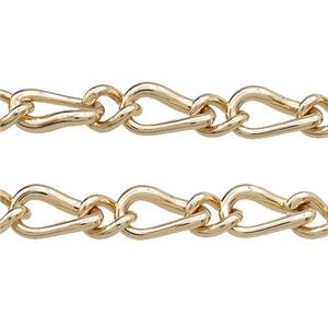 Alloy Chain Gold Plated, approx 10-13mm, 11-20mm