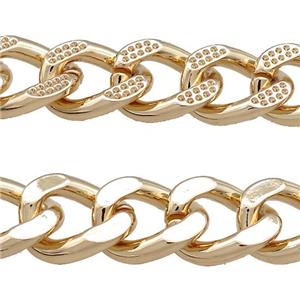 Alloy Chain Gold Plated, approx 16-20mm