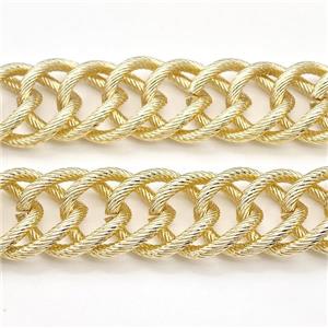Stainless steel chain, gold plated, approx 16-18mm