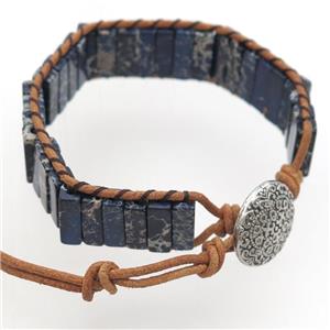 darkblue Imperial Jasper bracelet, resizable, approx 4.5-14mm, 18cm length