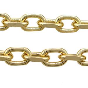 iron chain, gold plated, approx 7x11mm