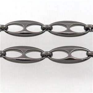 Alloy Chain, black gunmetal plated, approx 13-31mm