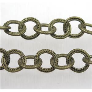 iron chain, Antique bronze plated, app12mm dia