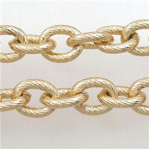 Iron chain, gold plated, approx 10-12mm, 2.5mm