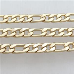 alloy curb chain, duckgold plated, approx 10-14mm, 10-19mm