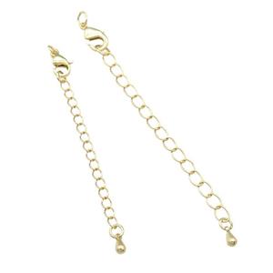 Copper Necklace Extender, gold plated, approx 60mm length