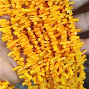 chip coral beads, dyed, yellow, 4-12MM,16 inchlength