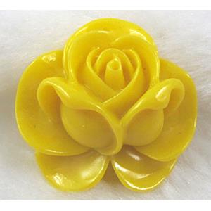 Compositive coral rose, Pendant, Yellow, 36mm dia