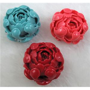 mixed compositive Coral Bead flower, 36mm dia