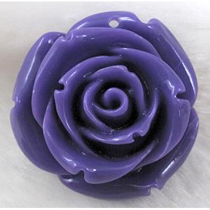 Compositive coral Flower, Pendant, Purple, 36mm dia