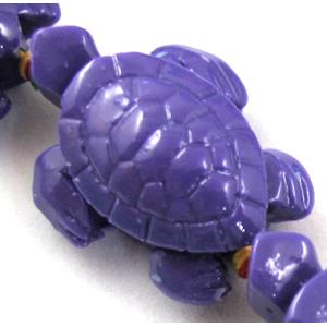 Compositive coral bead, tortoise, purple, 24x35mm, 11pcs per st