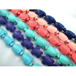 Compositive coral bead, tortoise, mixed color, 24x35mm, 11pcs per st