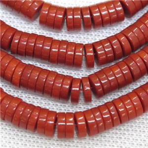 natural coral heishi beads, approx 2x7mm