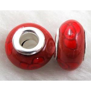Fimo Polymer Clay Beads, 15-16mm dia, 9-10mm thick, hole:5.5mm