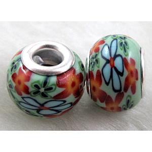 Fimo Polymer Clay Beads, 14mm dia, 11mm thick, hole:5mm