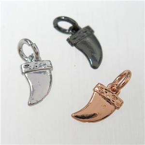 copper pendants, horn, mixed color, approx 6-10mm
