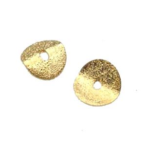 copper Thin slice spacer beads, gold plated, matte, approx 8mm dia