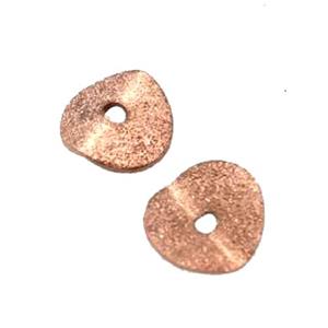 copper Thin slice beads, rose gold, matte, approx 8mm dia