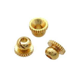 copper spacer beads, Unfade, gold plated, approx 4mm