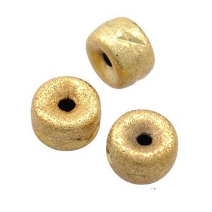 copper barrel beads, stardust, gold plated, unfade, approx 7-10mm
