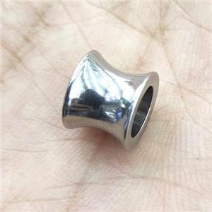 raw Stainless Steel European Beads, large hole, approx 8x10mm, 6mm hole