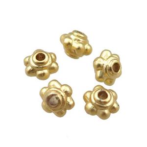 copper daisy beads, unfaded, duck-gold, approx 5mm