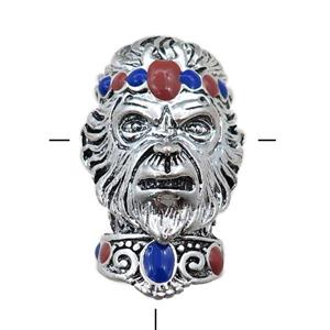tibetan Monkey King guru zinc beads, approx 21-38mm