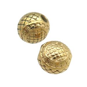 stainless steel beads, gold plated, approx 8mm