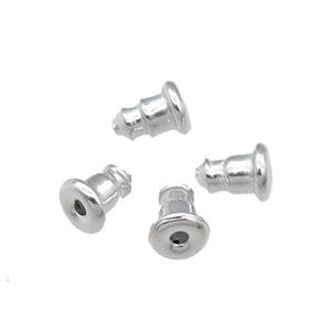 Aluminium Earring Back Nut Unfade Platinum Plated, approx 4x6mm
