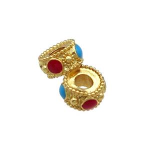 Copper Heishi Spacer Beads Enamel Gold Plated, approx 7mm, 2.5mm hole