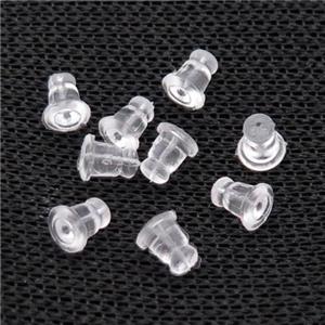 White Silicone Earring Back Stopper Ear Nuts Soft, approx 4-6mm