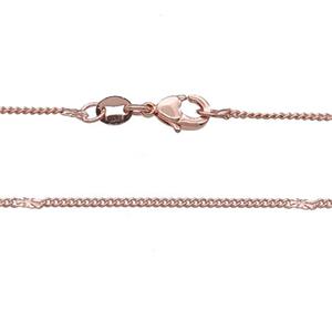 Copper Necklace Chain Unfaded Rose Gold, approx 1.2mm, 42cm length