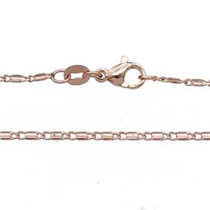 Copper Necklace Chain Unfaded Rose Gold, approx 1.6x5.5mm, 42cm length