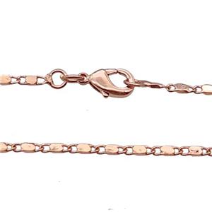Copper Necklace Chain Unfaded Rose Gold, approx 1.6x5.5mm, 42cm length