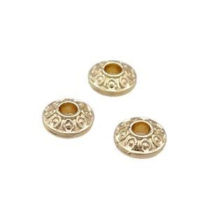 Copper Rondelle Spacer Beads Unfaded Light Gold Plated, approx 7mm