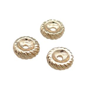 Copper Rondelle Spacer Beads Unfaded Light Gold Plated, approx 10mm