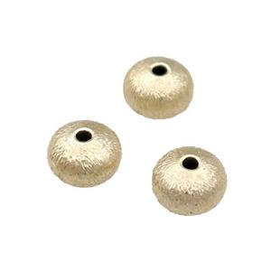 Brushed Copper Rondelle Spacer Beads Unfaded Light Gold Plated, approx 6.5mm