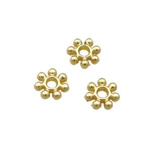 Copper Daisy Spacer Beads Unfaded Gold Plated, approx 4.5mm
