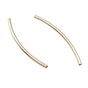 Copper Tube Beads Bend Light Gold Plated, approx 1.5x34mm