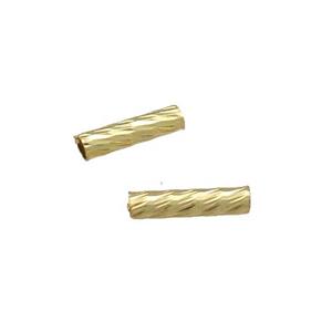 Copper Tube Beads Gold Plated, approx 2x9mm