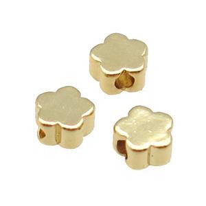 Copper Flower Beads Unfade 18K Gold Plated, approx 5mm